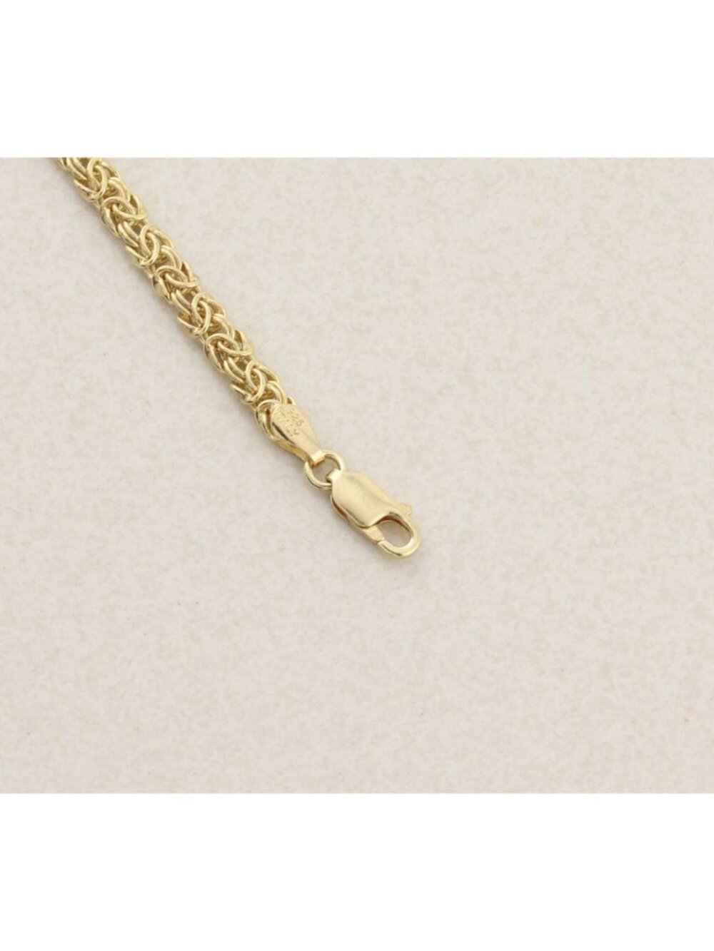 18k Yellow Gold Over Sterling Silver Byzantine Chain Bracelet 7 1/2" inch - Picture 7 of 7